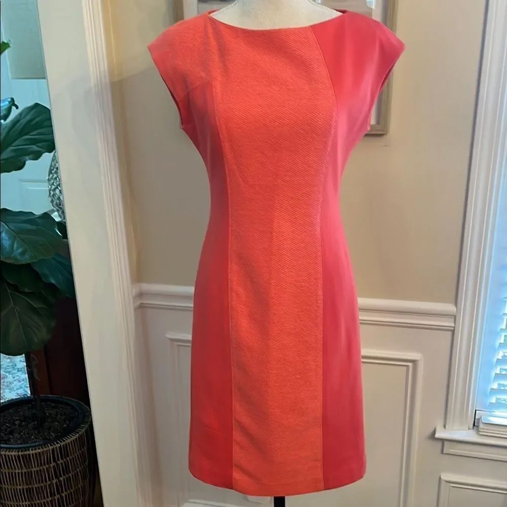 Worth Sheath Dress Cap Sleeve Bateau Neckline